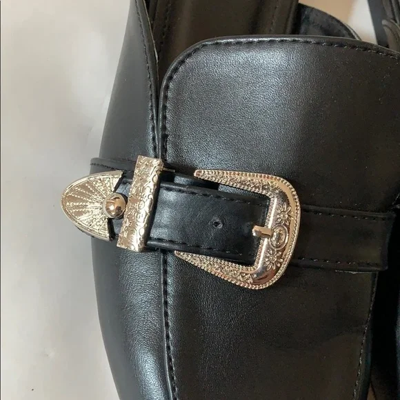 COPY - Black Mule with Silver Western Buckle - Picture 2 of 3